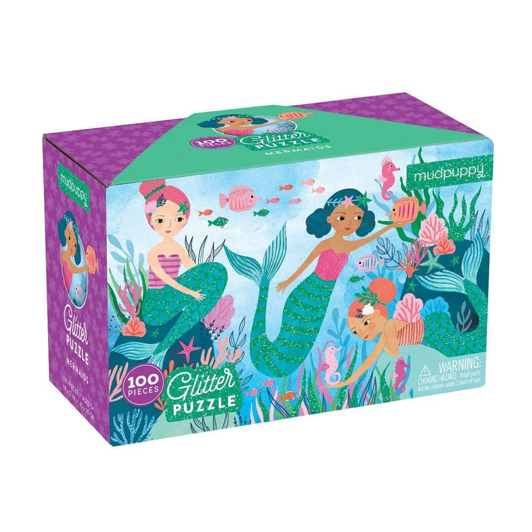 PUZZLE 100PCS GLITTER, SIRENAS